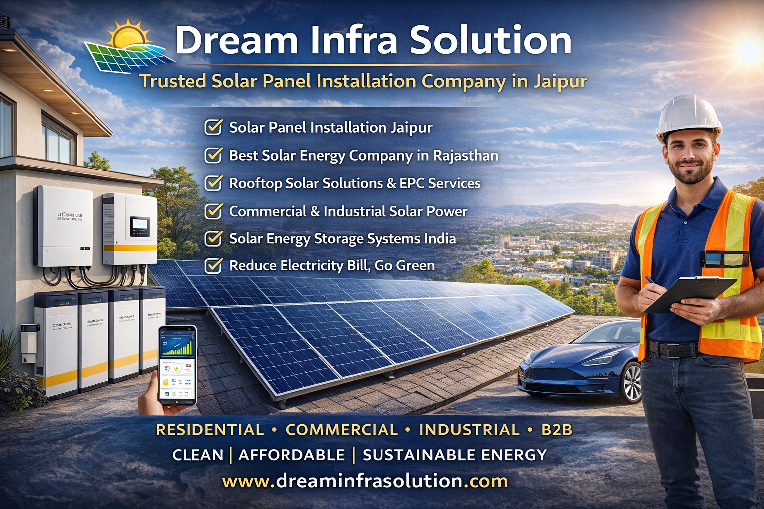 Solar Panel Installation in Jaipur – Smart & Affordable Solar Solutions by Dream Infra Solution