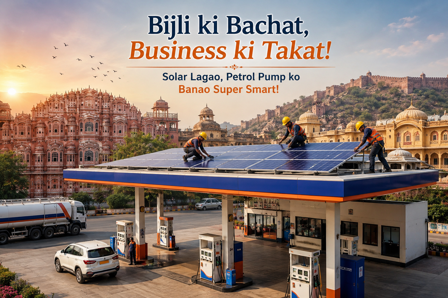 Solar Panels for Petrol Pumps in Jaipur – Save More with Solar