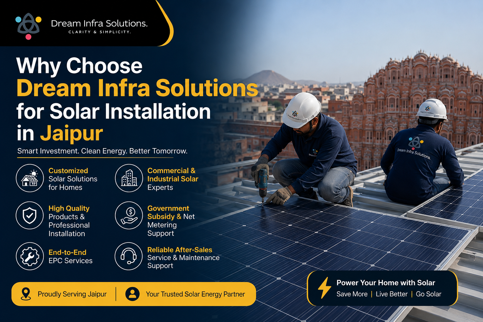 Why Dream Infra Solutions is the Best Solar Installation Company in Jaipur
