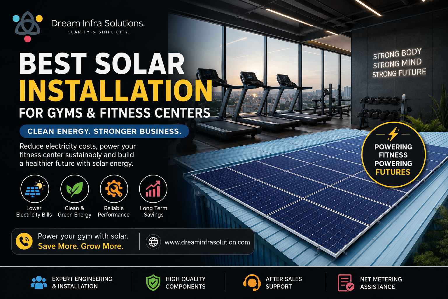Best Solar Installation for Gyms & Fitness Centers | Dream Infra Solution