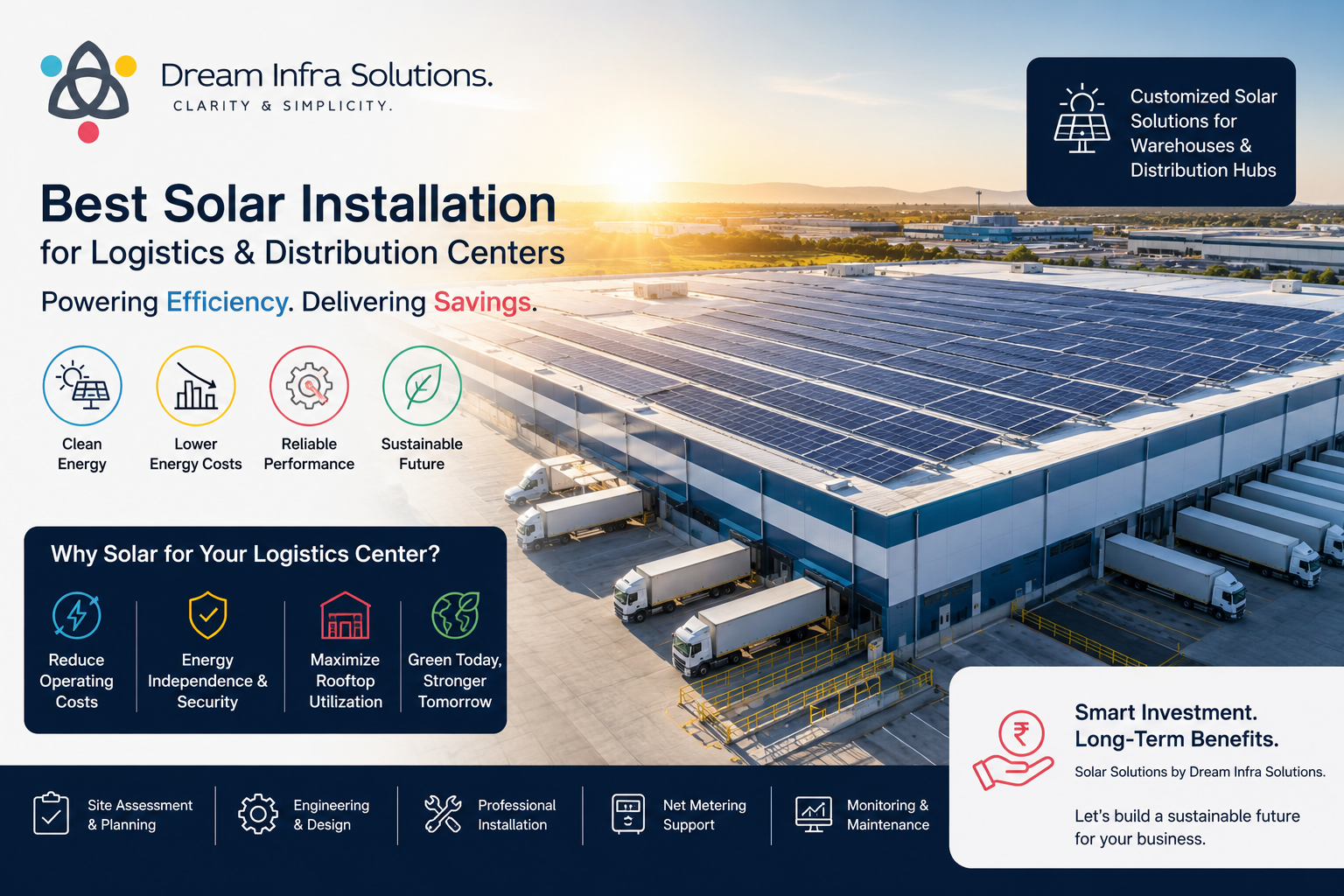 Best Solar Installation for Logistics & Distribution Centers | Dreaminfra Solution